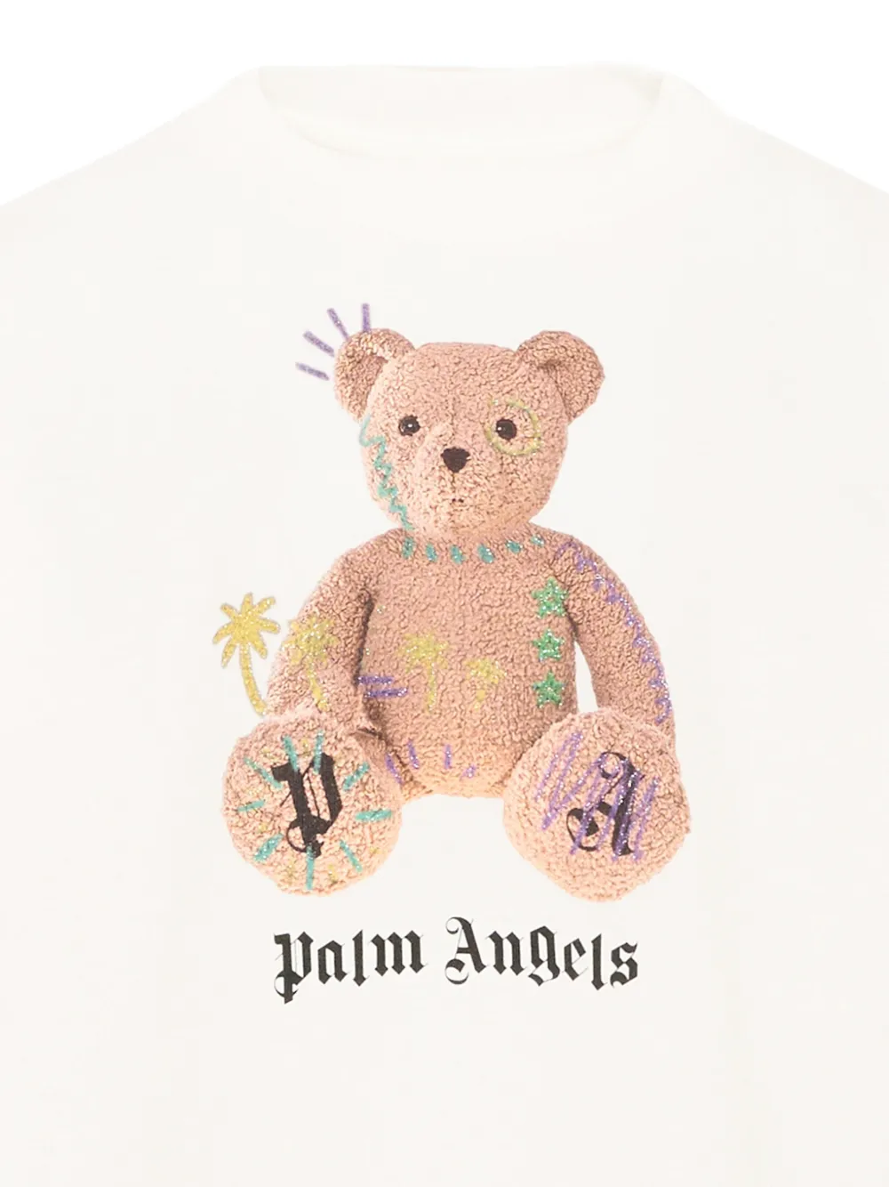Palm Angels Kids T-shirt met beerprint en logoprint Wit