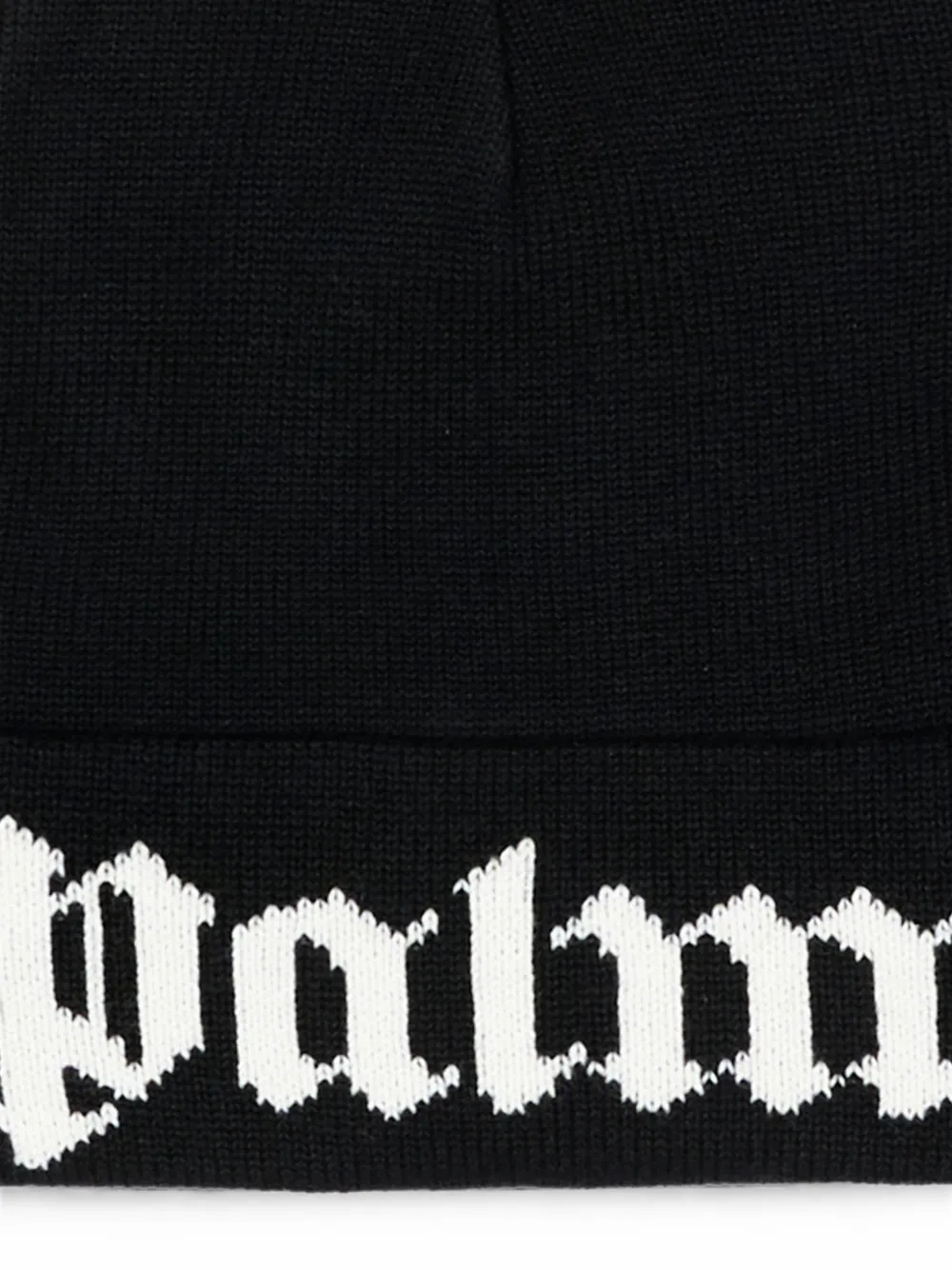 Palm Angels Kids Intarsia muts Zwart