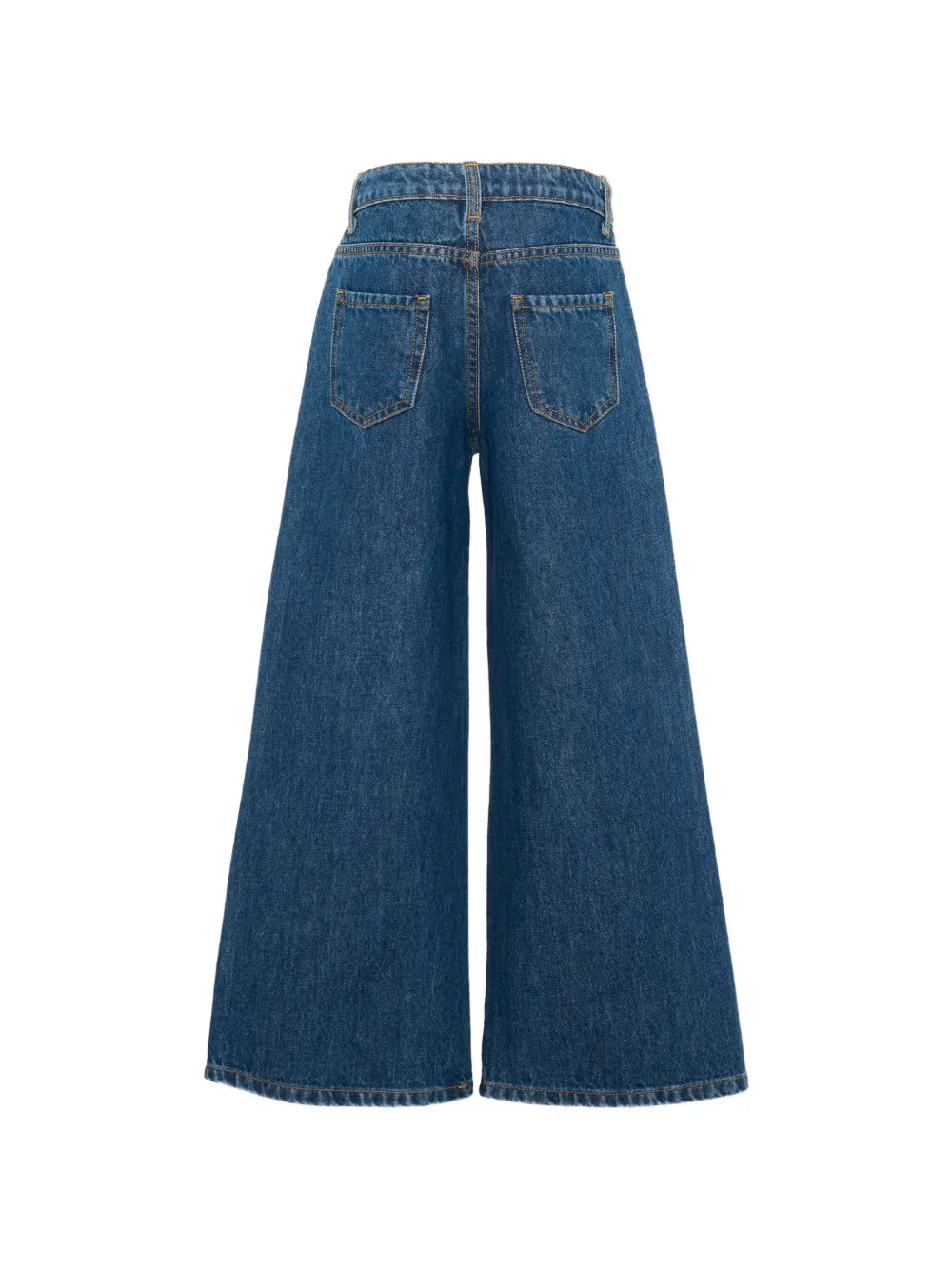 Roberto Cavalli Junior Jeans met wijde pijpen en zebra-patroon verfraaid met stras Blauw