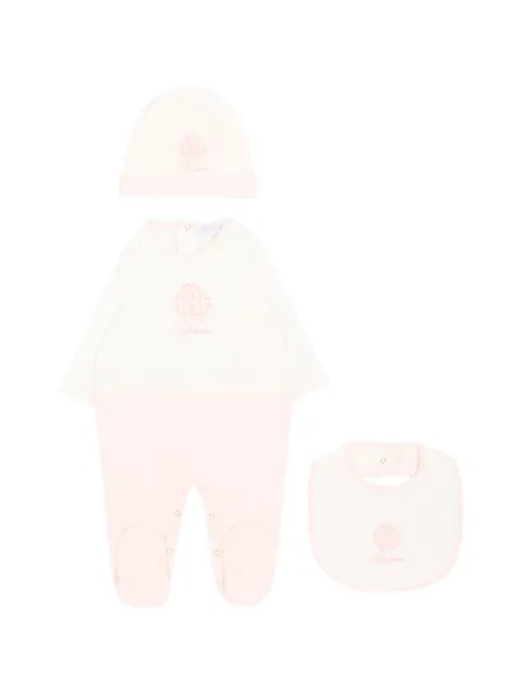 Roberto Cavalli Junior logo-embroidered babygrow set