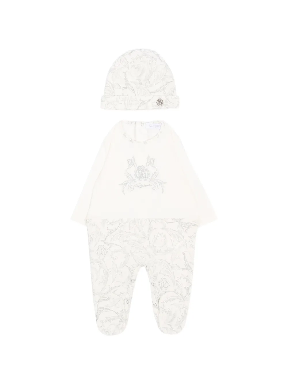 Roberto Cavalli Junior logo-print cotton babygrow set - Weiß