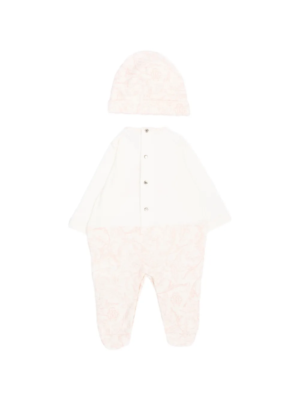 Roberto Cavalli Junior Slaappak met geborduurd logo en barocco-print Roze