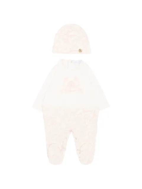 Roberto Cavalli Junior baroque-print logo-embroidered sleepsuit set