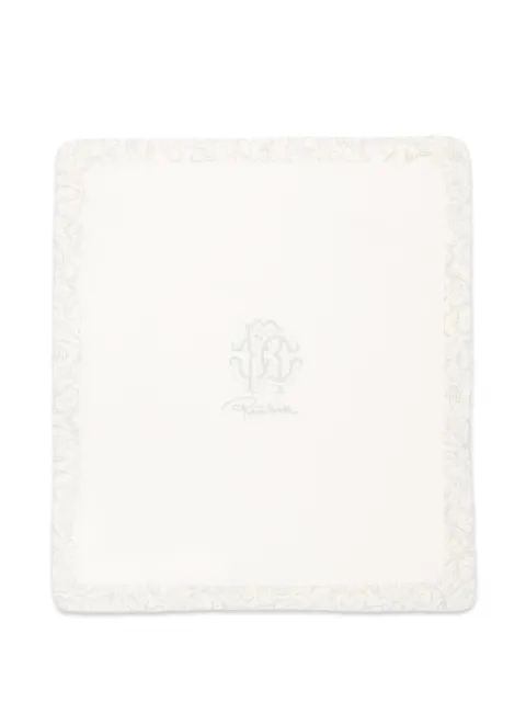 Roberto Cavalli Junior logo-print baroque-pattern blanket