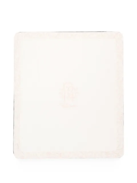 Roberto Cavalli Junior logo-print baroque-pattern blanket