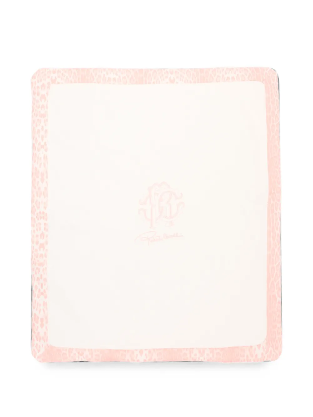 Roberto Cavalli Junior leopard-print logo-print blanket - Rosa