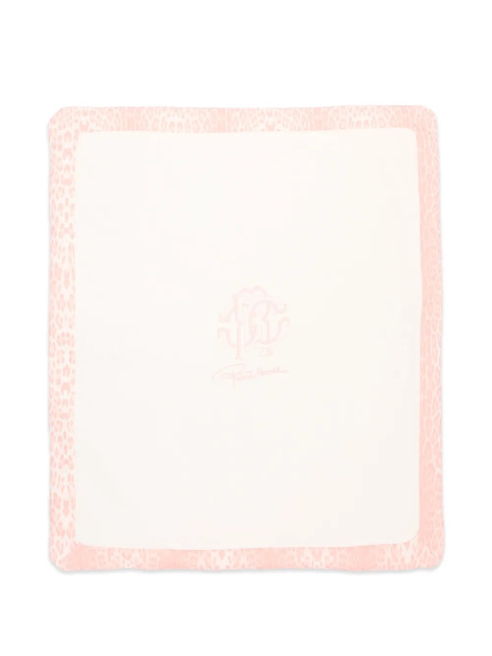 Roberto Cavalli Junior leopard-print logo-print blanket - Rosa