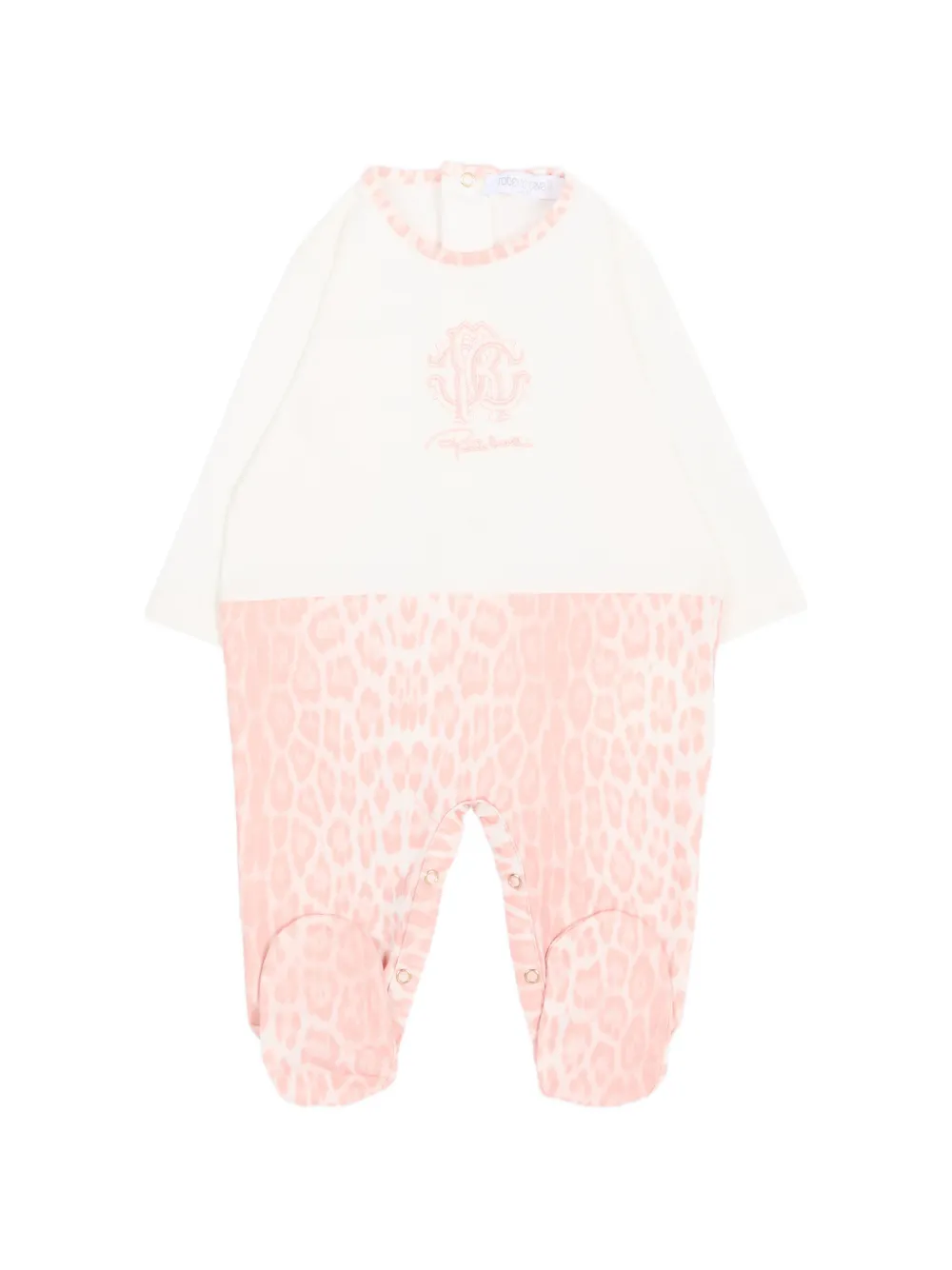 Roberto Cavalli Junior Romperset met luipaard-print en geborduurd logo Roze