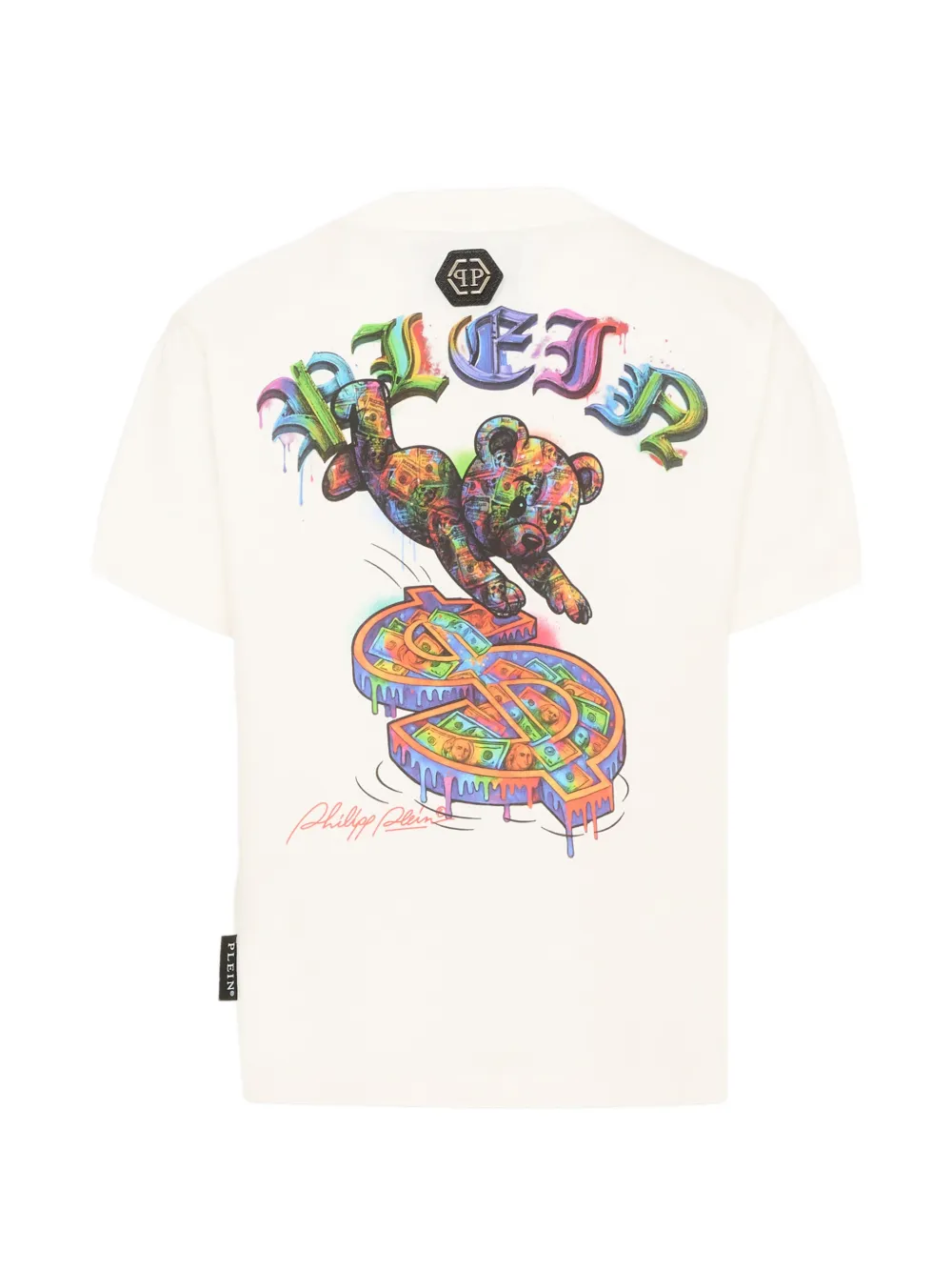 Philipp Plein Junior T-shirt met grafische print Wit
