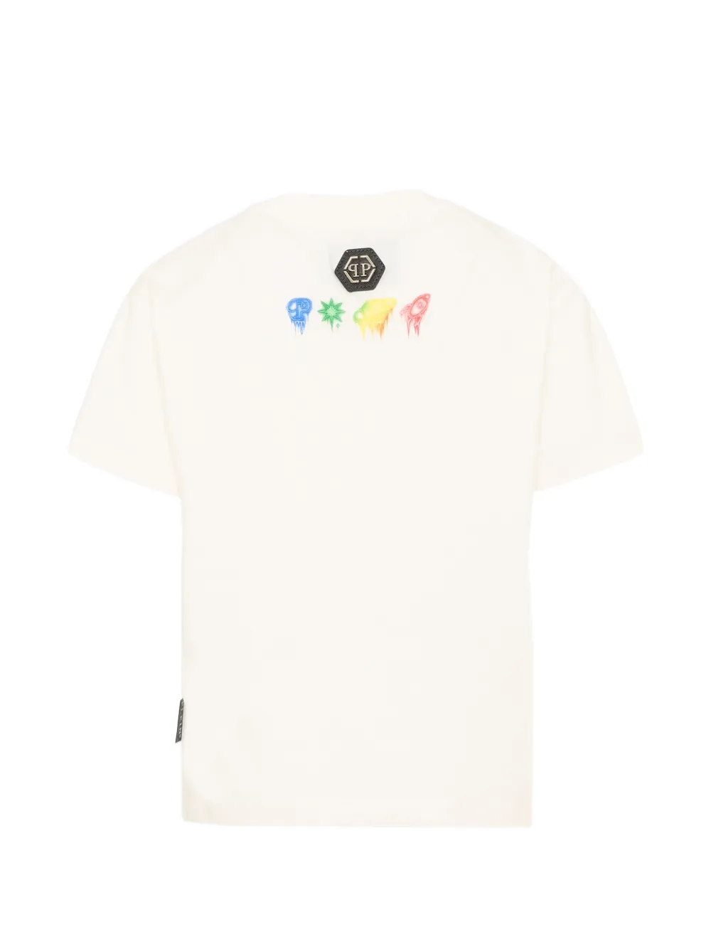 Philipp Plein Junior T-shirt met doodskopprint Wit