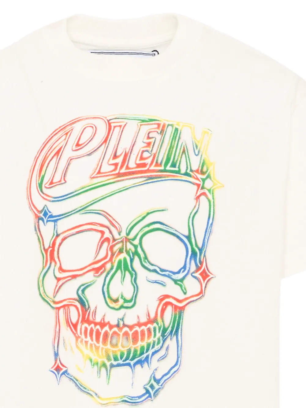 Philipp Plein Junior T-shirt met doodskopprint Wit