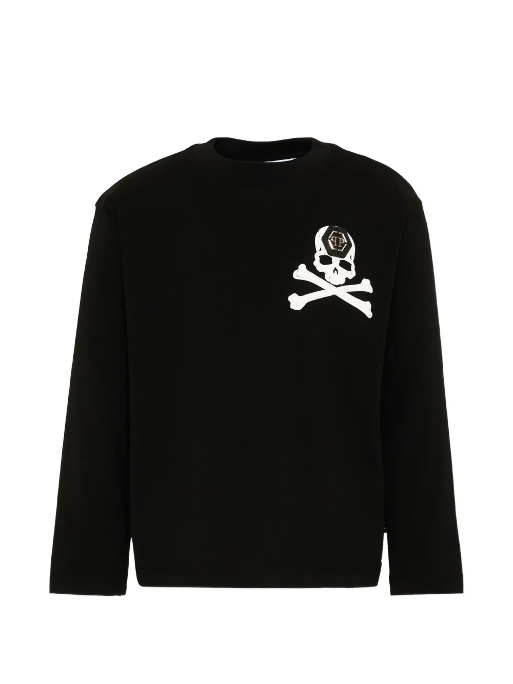 Philipp Plein Junior skull-print long-sleeved T-shirt - Nero