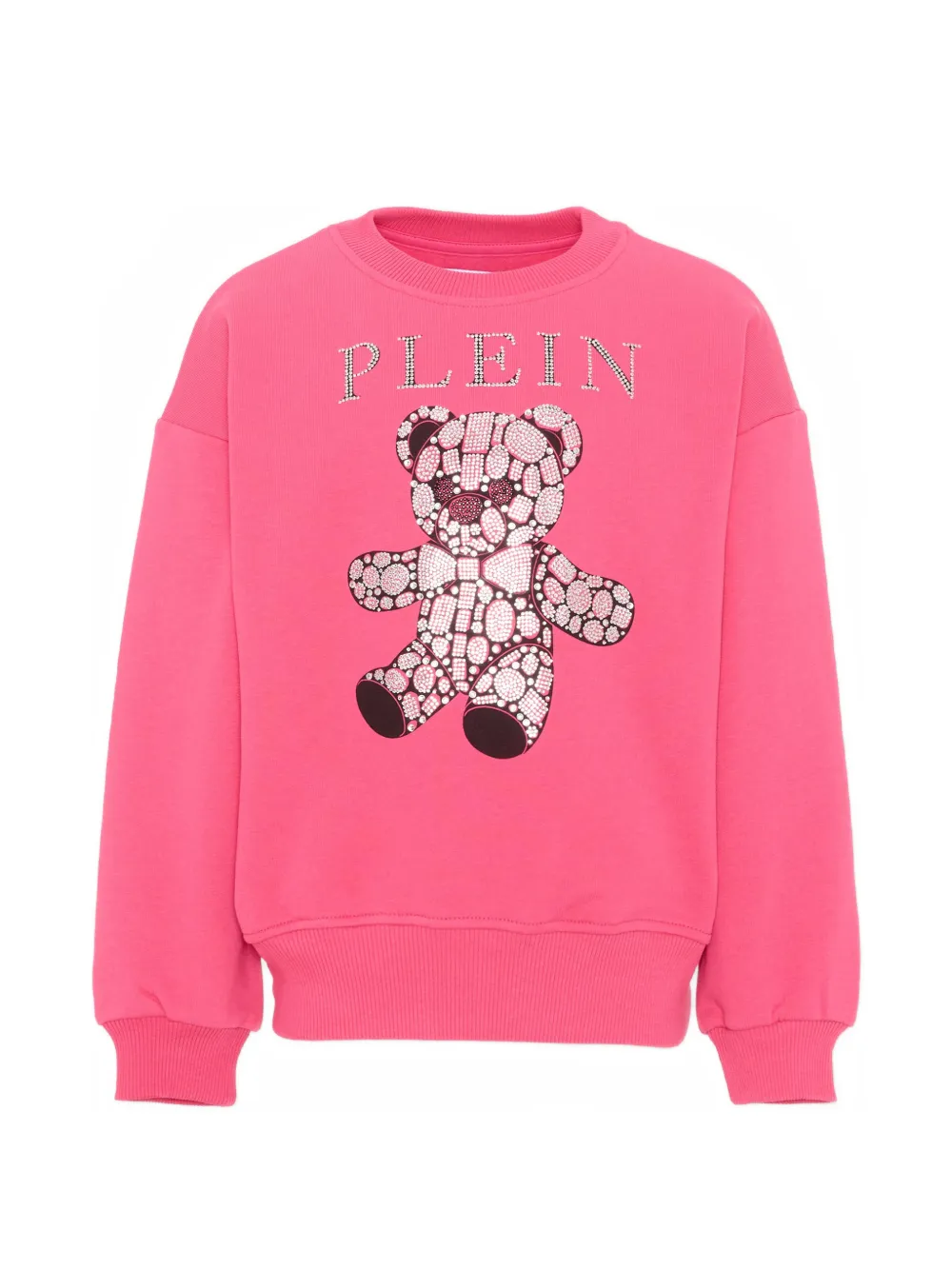 Philipp Plein Junior rhinestone-embellished teddy-bear sweatshirt - Rosa