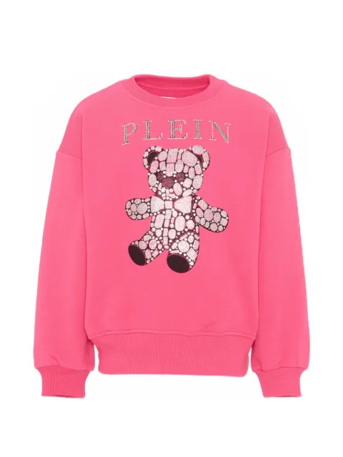 Philipp Plein Junior sudadera con apliques de strass y motivo de oso