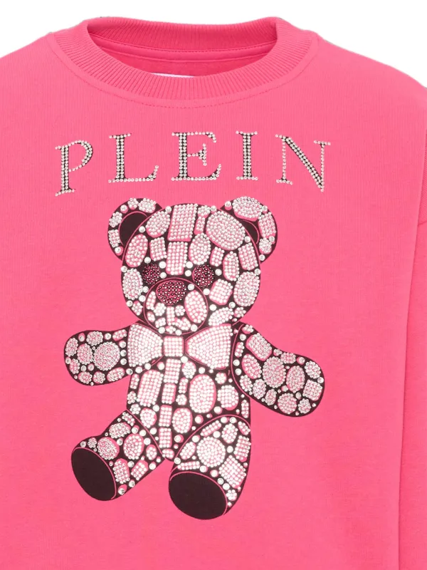 Philipp Plein Junior rhinestone-embellished teddy-bear Sweatshirt