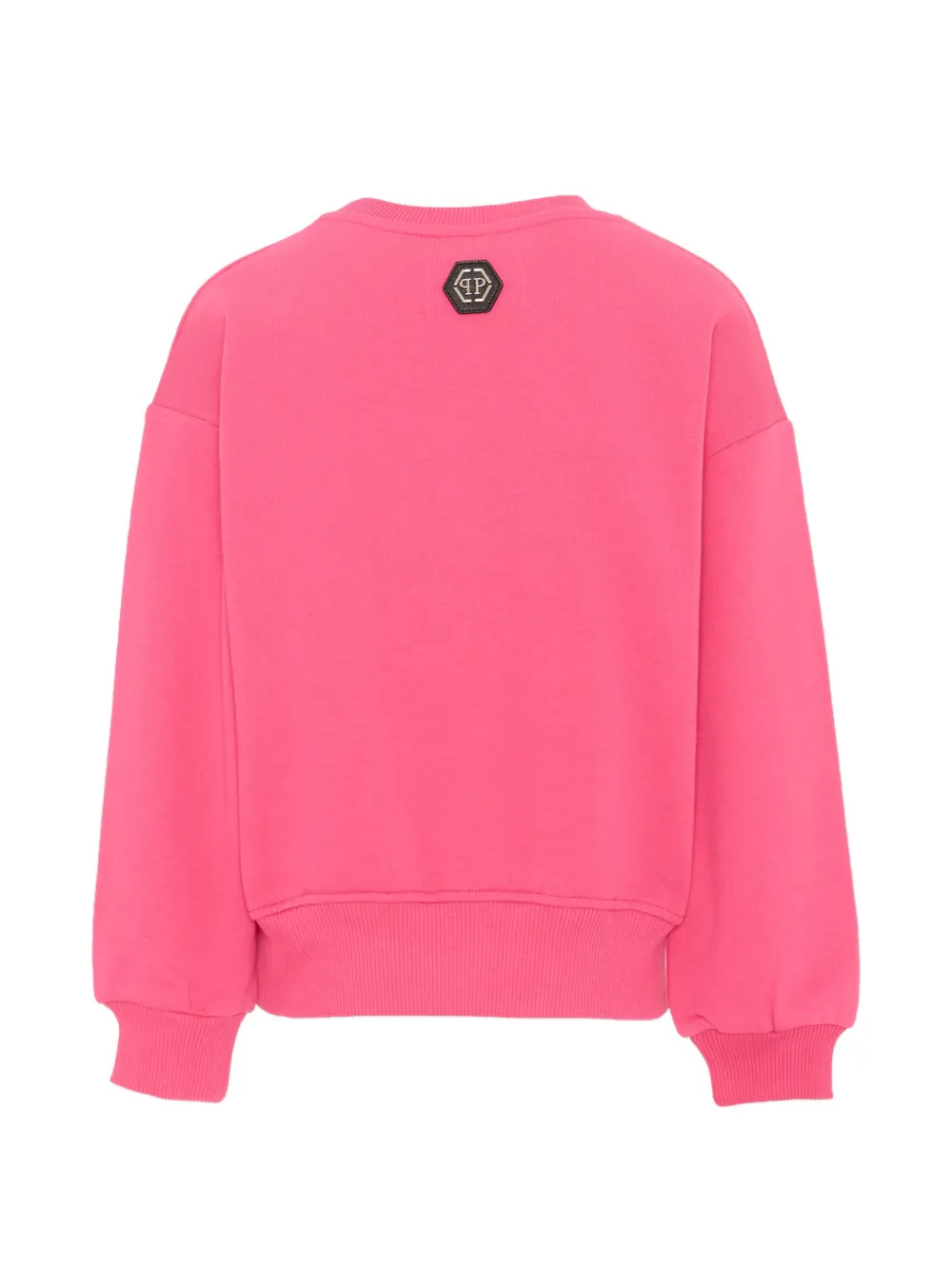Philipp Plein Junior rhinestone-embellished teddy-bear sweatshirt Roze