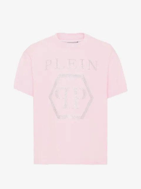 Philipp Plein Junior rhinestone-logo T-shirt