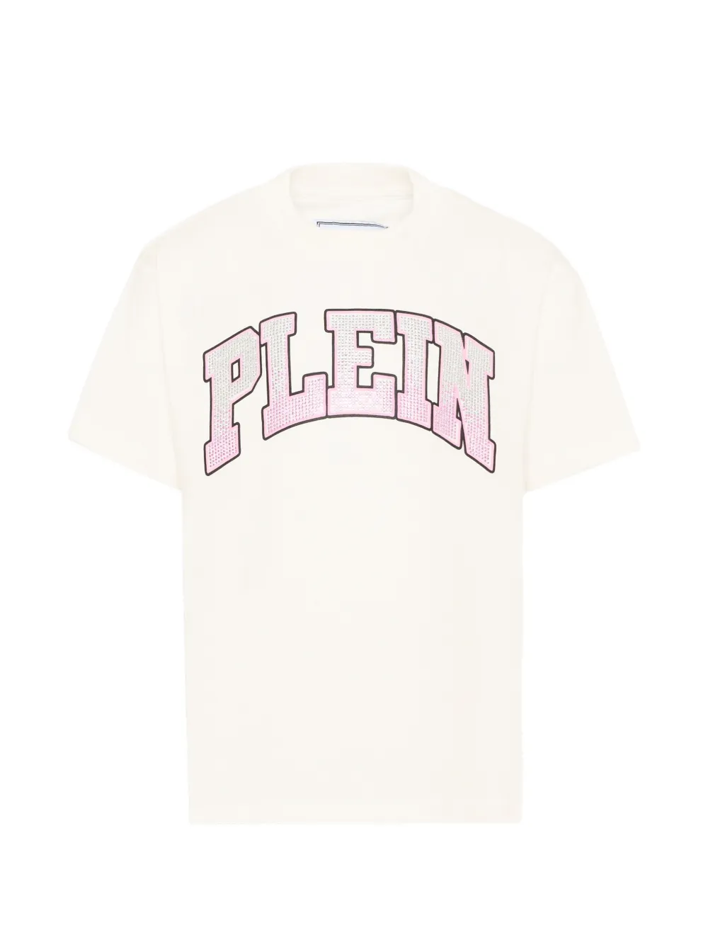 Philipp Plein Junior crystal-embellished logo-print T-shirt - Toni neutri