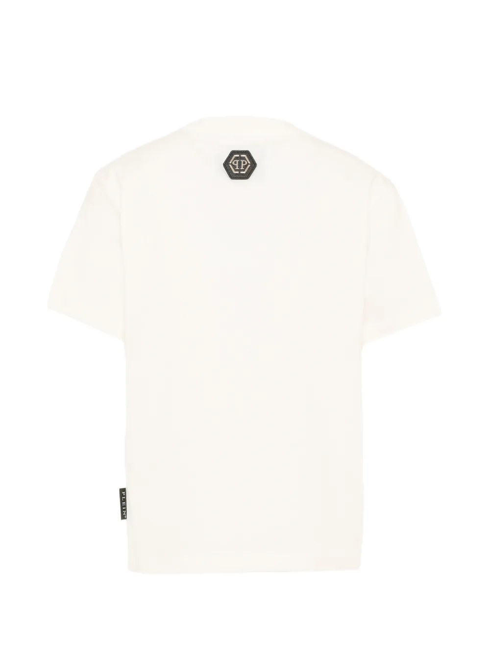 Philipp Plein Junior T-shirt verfraaid met kristallen Beige