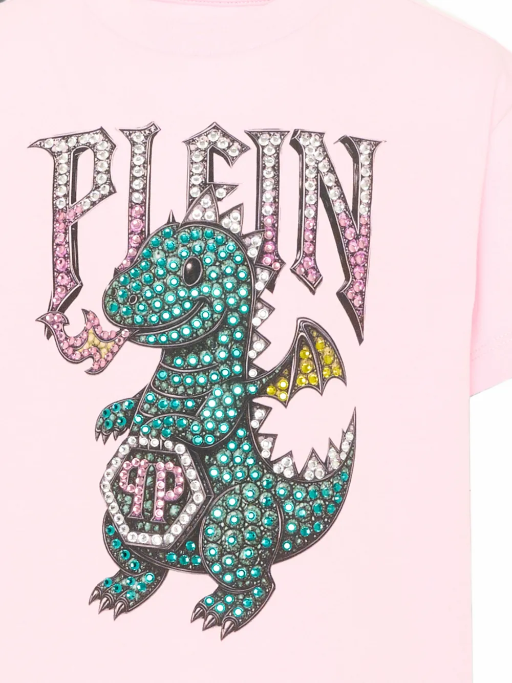 Philipp Plein Junior T-shirt met stras Roze