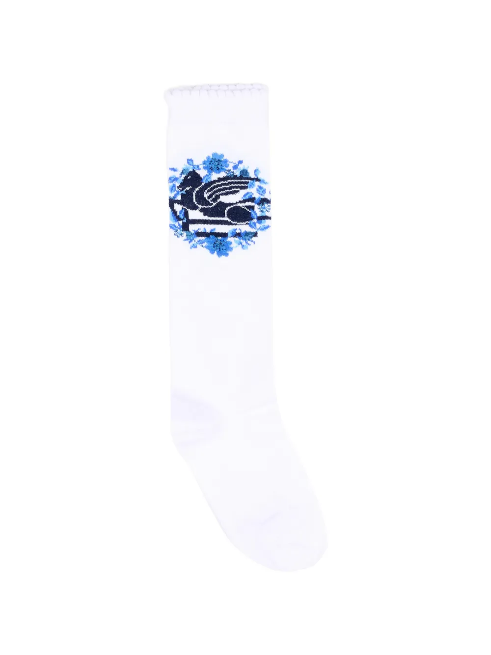 ETRO KIDS Pegaso floral-print socks - Bianco