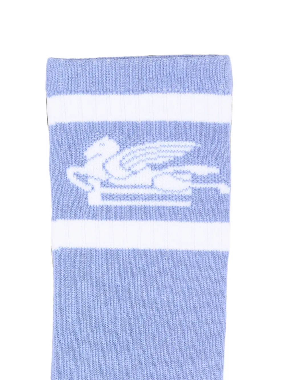 ETRO KIDS Gestreepte sokken met Pegasus-patroon Blauw