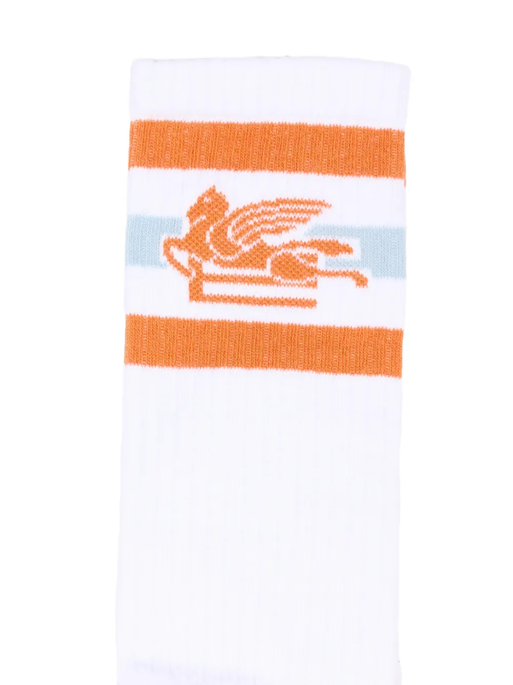 ETRO KIDS Gestreepte sokken met Pegasus-patroon Wit