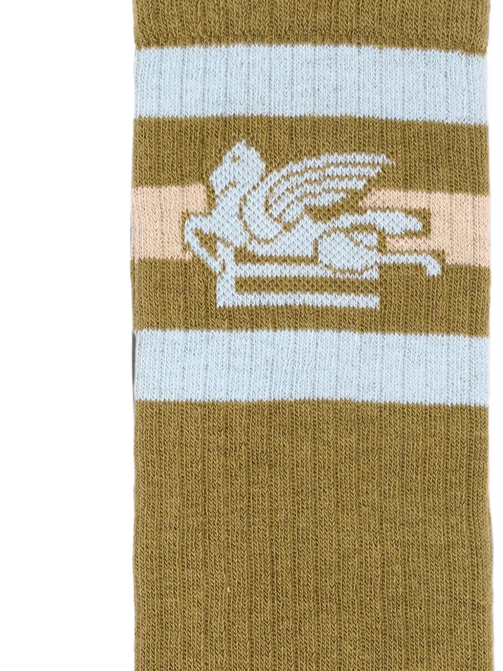 ETRO KIDS Gestreepte sokken met Pegasus-patroon Groen