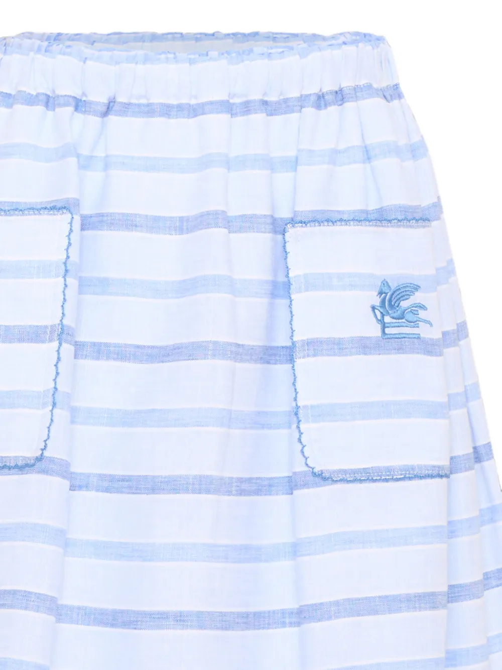 ETRO KIDS Gestreepte Pegasus rok met borduurwerk Blauw
