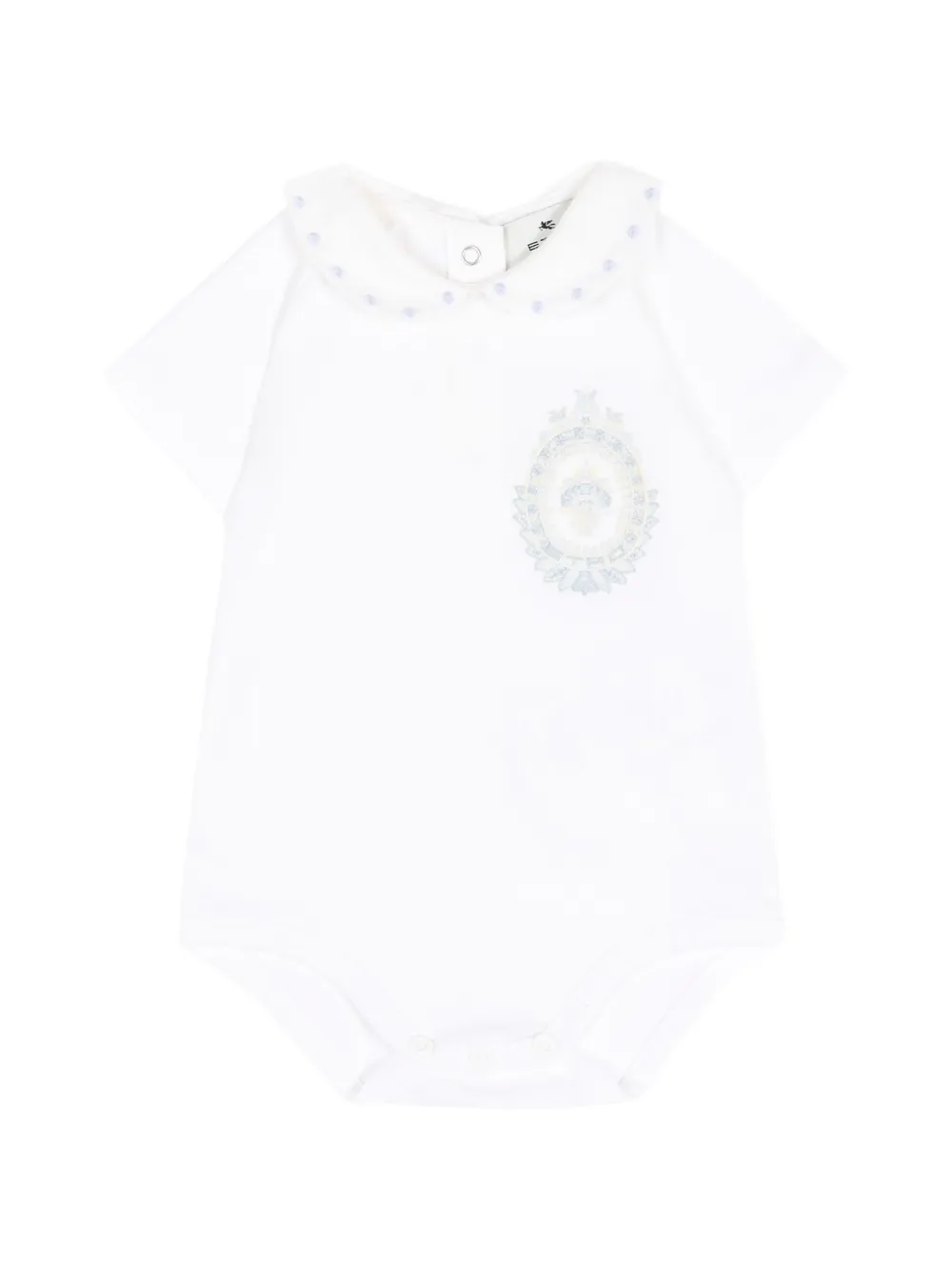 ETRO KIDS logo-print Peter Pan-collar body - Bianco