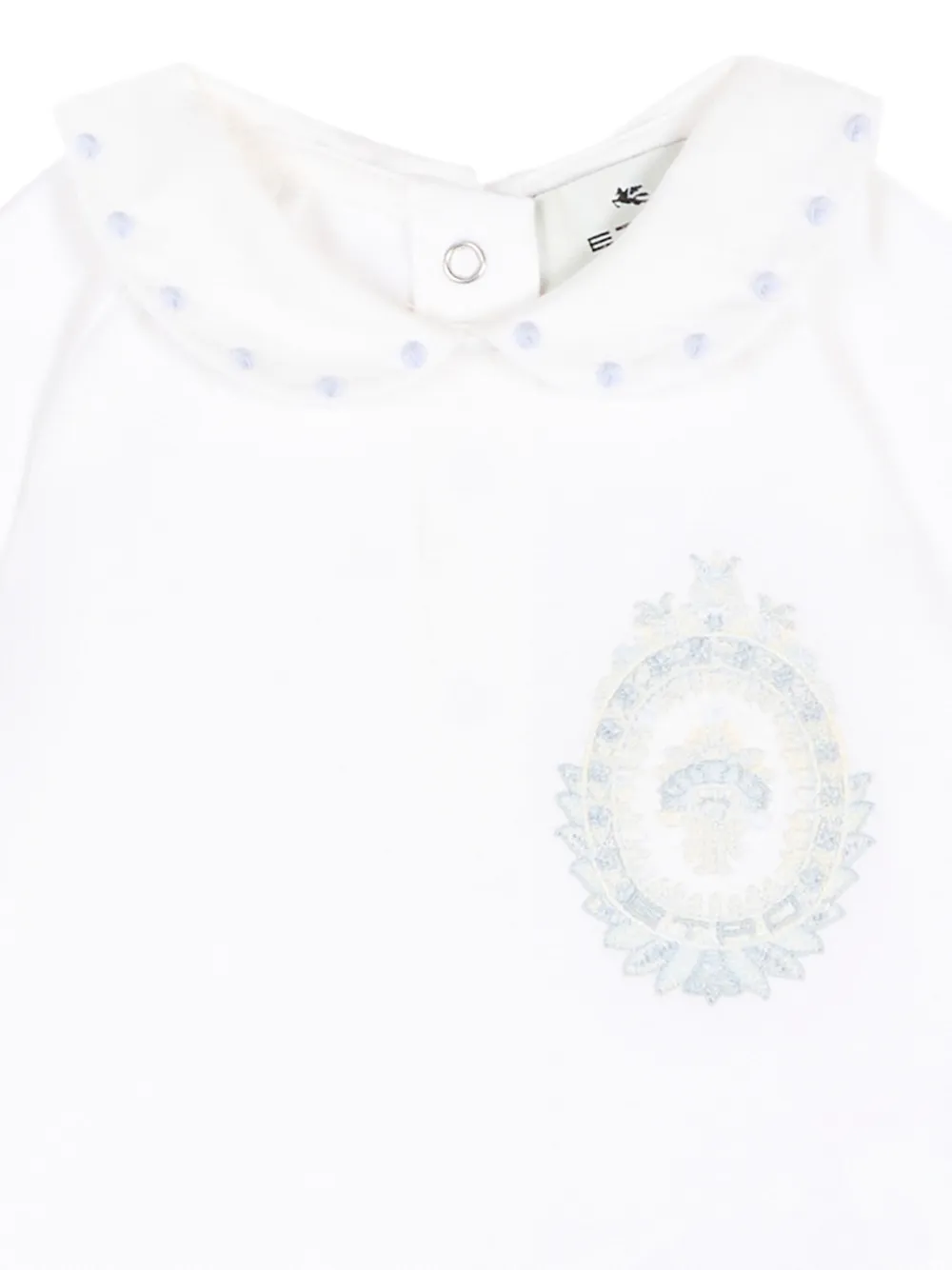 ETRO KIDS Romper met Peter Pan-kraag en logoprint Wit