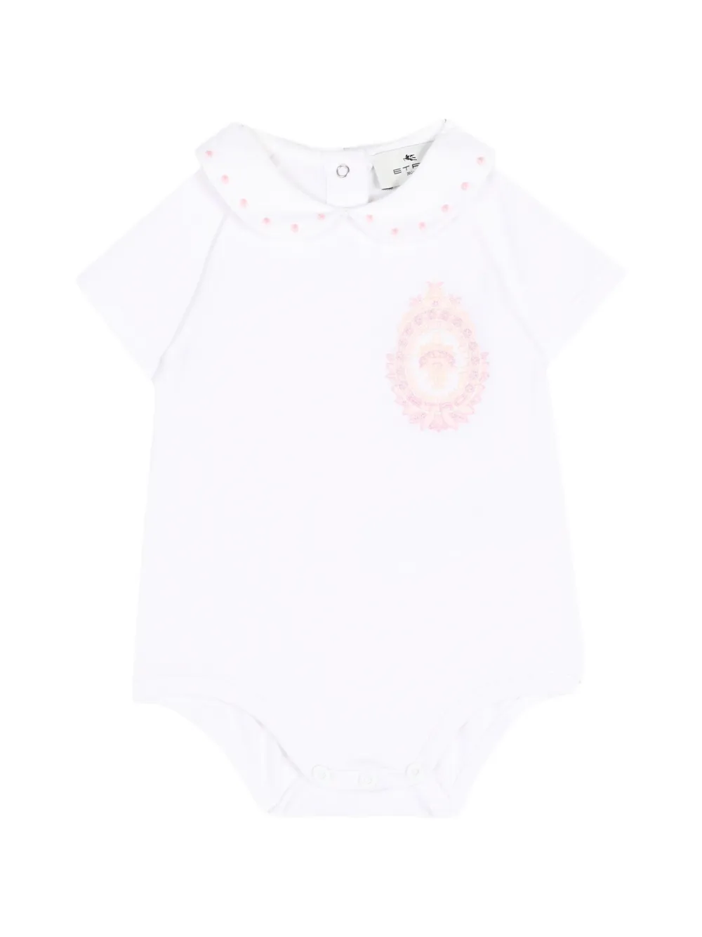 ETRO KIDS embroidered Peter Pan collar body - Bianco