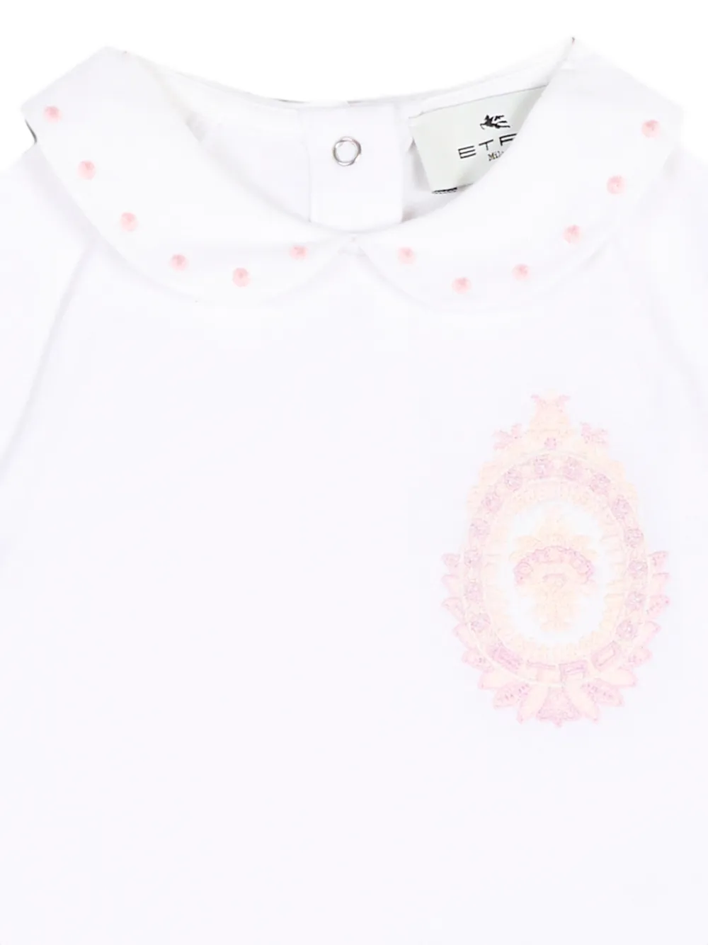 ETRO KIDS Romper met Peter Pan-kraag en borduurwerk Wit