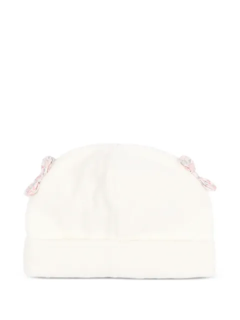 NANAN bow-detail ribbed beanie hat