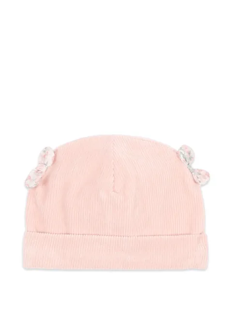 NANAN corduroy bow-detail beanie hat