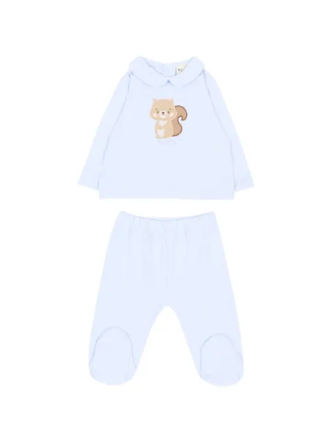 NANAN squirrel-patch Peter Pan-collar trouser (set of two)