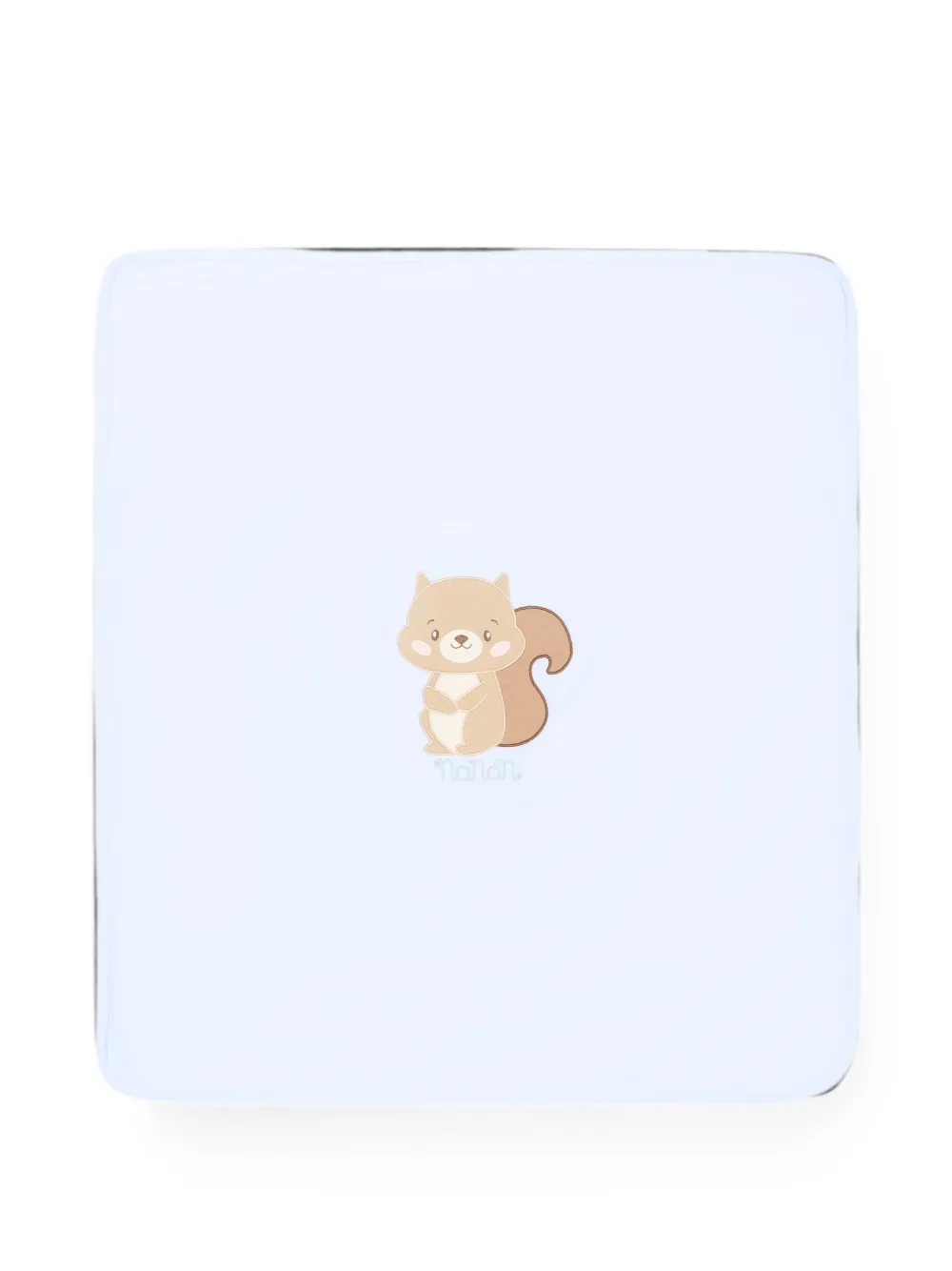 NANAN squirrel-embroidered reversible blanket - Blu