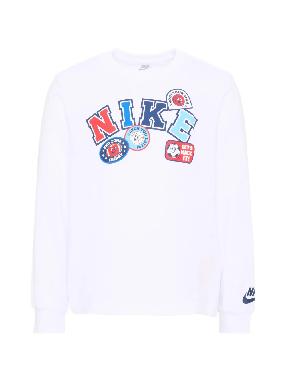 Nike Kids logo-print long-sleeve T-shirt - Weiß