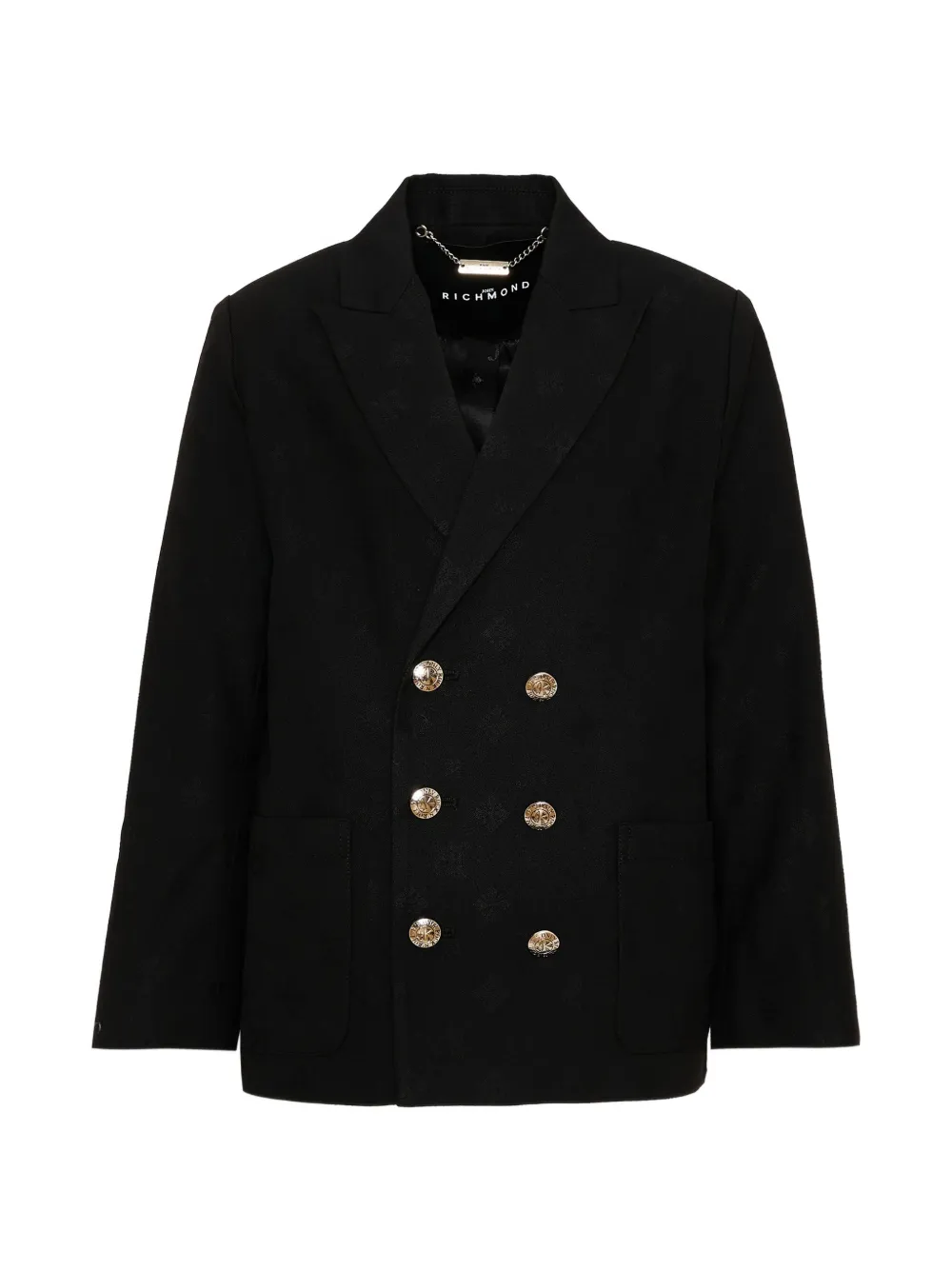 John Richmond Junior monogram double-breasted blazer - Nero
