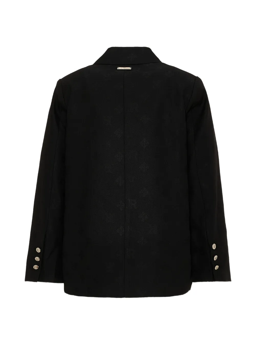 John Richmond Junior Blazer met dubbele rij knopen en monogram Zwart
