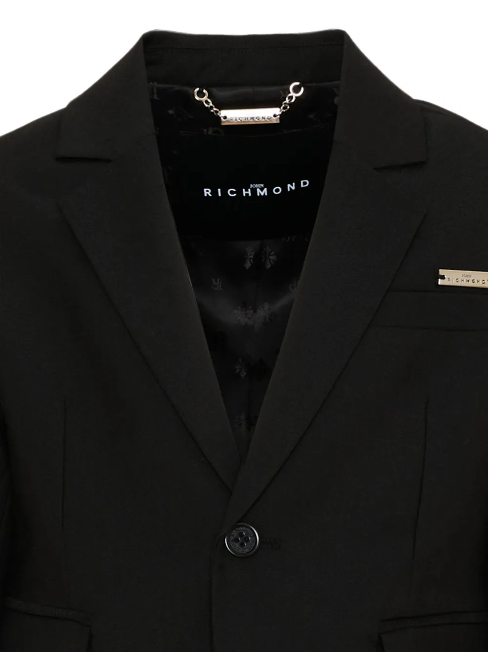 John Richmond Junior Blazer met geborduurd logo Zwart