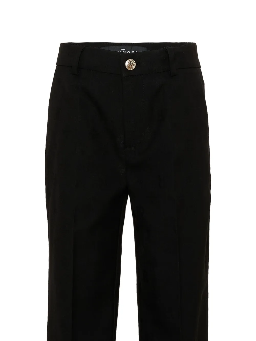 John Richmond Junior Pantalon met monogram jacquard Zwart
