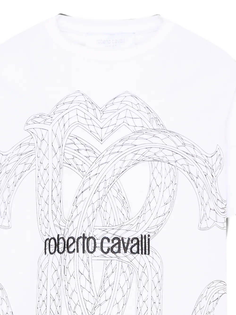 Roberto Cavalli Junior T-shirt met monogramprint Wit