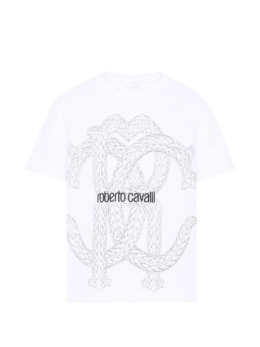Roberto Cavalli Junior monogram-print T-shirt - Bianco