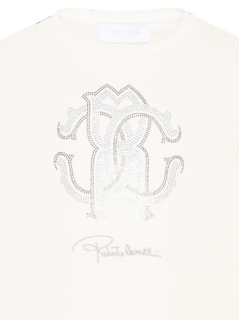 Roberto Cavalli Junior T-shirt met lange mouwen en logo-print Wit