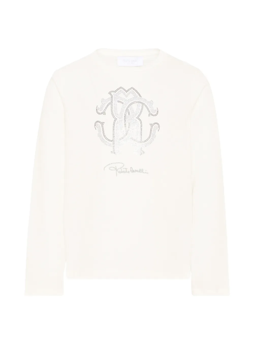 Roberto Cavalli Junior logo-print long-sleeve T-shirt - Bianco