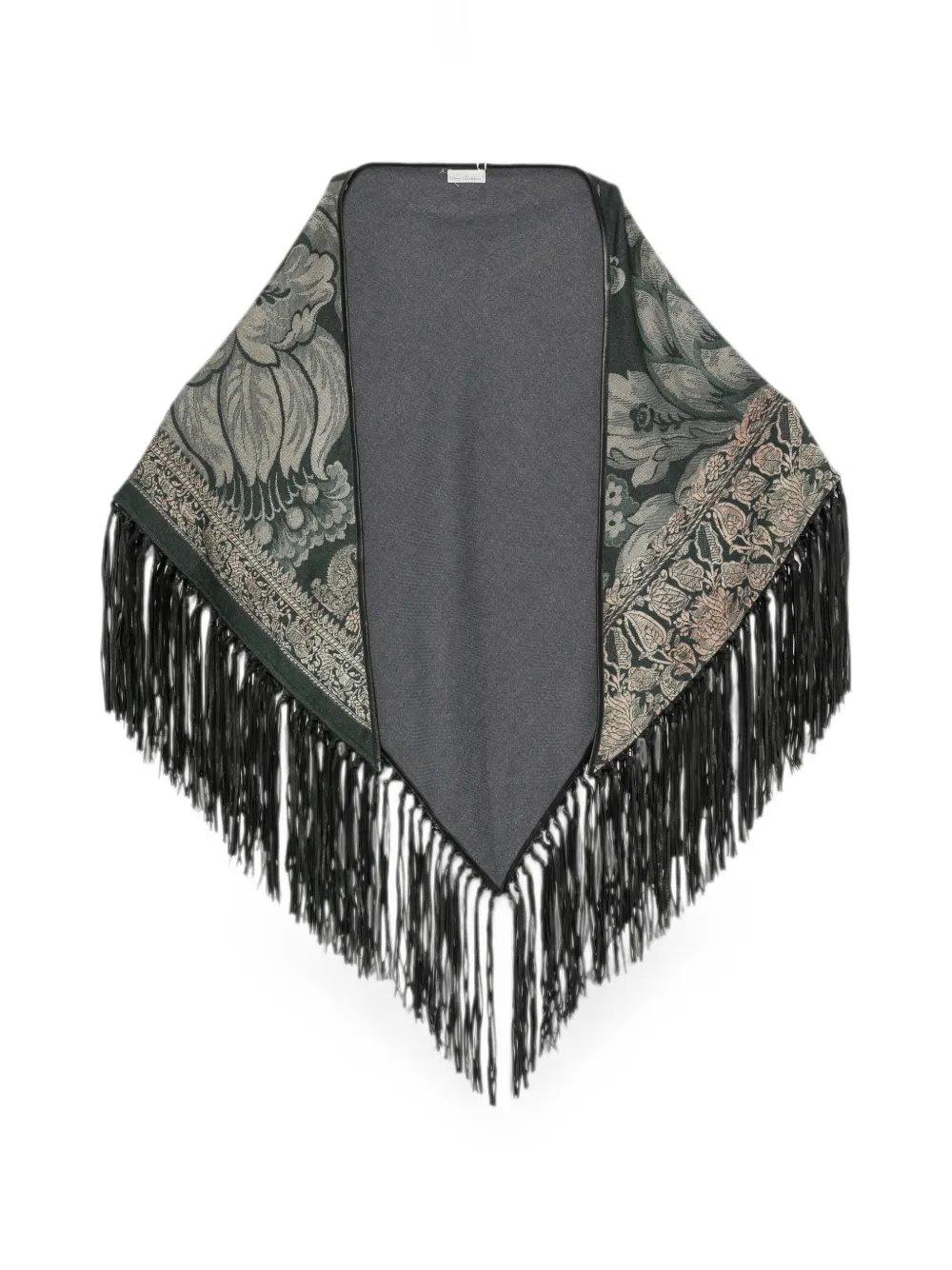 Pierre-Louis Mascia Pancake fringed floral-print shawl - Grau