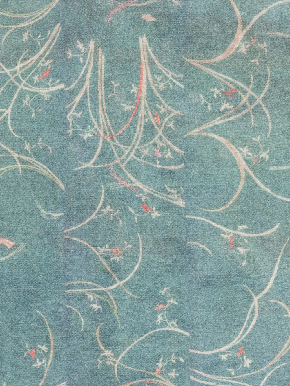 Pierre-Louis Mascia Sjaal met bloemenprint en franje Blauw