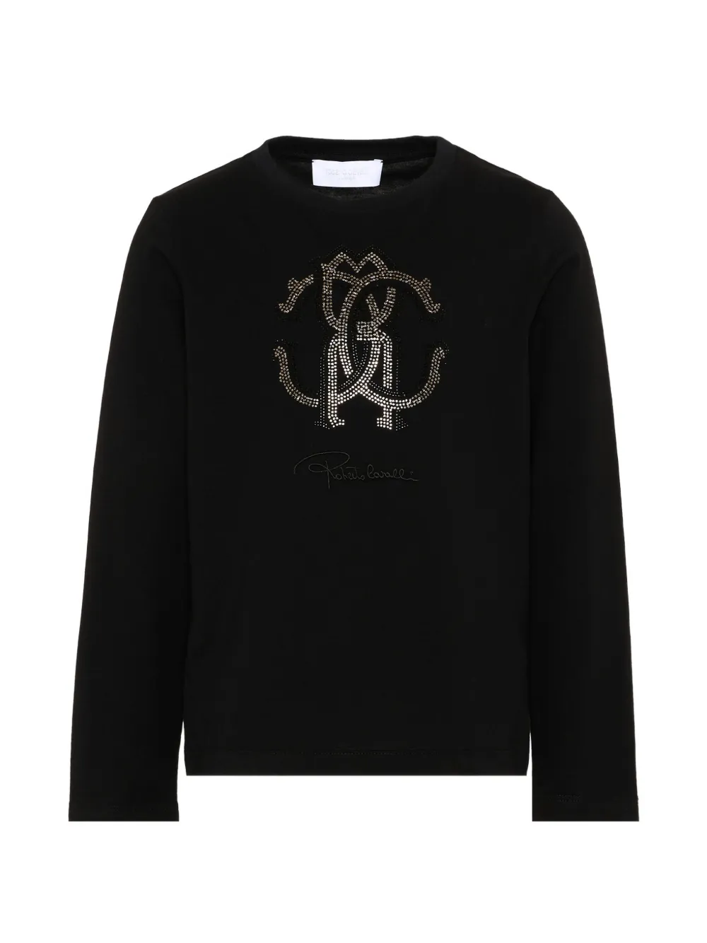 Roberto Cavalli Junior logo-embellished long-sleeve T-shirt - Nero