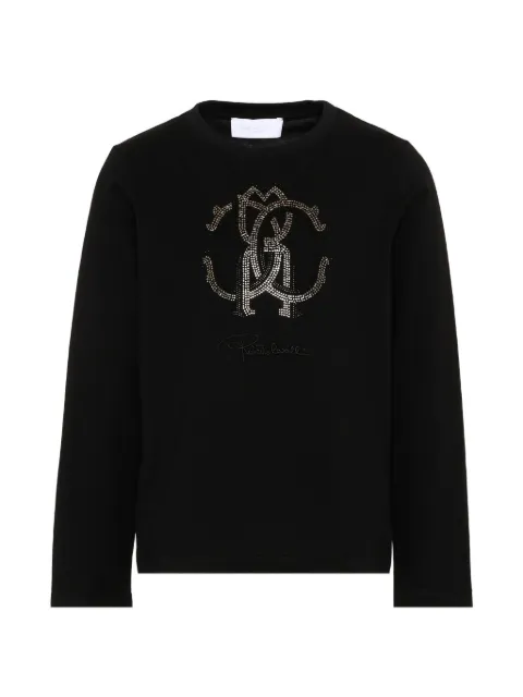 Roberto Cavalli Junior logo-embellished long-sleeve T-shirt